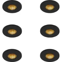 QAZQA Sett med 6 moderne innfelte spotlights for bad, svart IP54 - Shed Honey