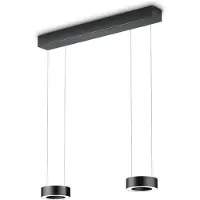 Knapstein LED-hengelampe Zera-2, lengde 70 cm, svart, prismedeksel