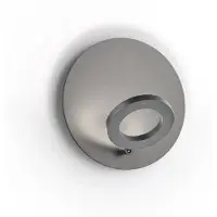 Knapstein LED-vegglampe Meggi, nikkel, Ø 30 cm, bevegelsesstyring, metall