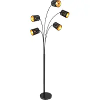 Globo Gulvlampe Clarke, svart/gull, 5 lyskilder
