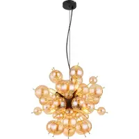 Globo Udo pendellampe, ravfarget, Ø 55 cm, glass