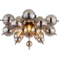 Globo Udo taklampe, røykgrå, Ø 55 cm, glass