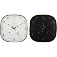 24.Se Veggklokke med termometer og analogt display 29 cm