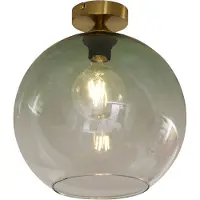 QAZQA Art Deco taklampe messing med grønt glass - Sandra