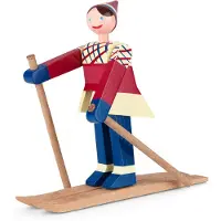 Kay bojesen Trefigur - Skiløper Datti - Jente 15,5 cm - Blå/Mult - - OneSize - Dekorasjon
