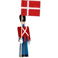 Kay bojesen Trefigur - Bannerbærer - 14 cm - Mini - Rød/Blå - - OneSize - Dekorasjon