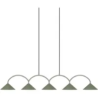 Globen Lighting hengelampe CURVE 5, grønn, 5 lyskilder, 165 cm