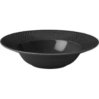 Lyngby Porcelæn Rhombe Earth Soup Plate-24.5 Cm-slate Dyp Tallerken I Glass