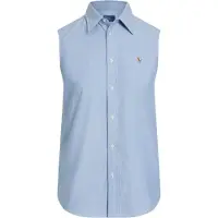 Ralph Lauren for woman. 211968896002 Blue Oxford sleeveless shirt (M), Casual, Cotton, Sleeveless / Straps