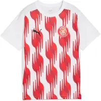 Puma Girona FC Pre-match Short Sleeve Jersey Youth, Clothing, White/Red, 13-14Y