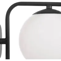 Domiluce Aurora vegglampe, svart, glass, 17 cm høy, globe, E14