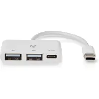 Nedis CCGB64785WT01, USB 2.0 Type-C, USB 2.0, USB Type-C, 5000 Mbit/s, Hvit, Akrylonitril-butadien-styren (ABS), Polyvinylklorid (PVC), DC
