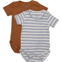 Minymo Body k/e - 2-pack - Ashley Blue - - 62 - Kortermet body