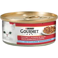 Gourmet våtfôr 24 x 195 g - Ørret og laks
