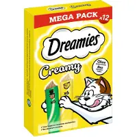 Dreamies Creamy Snacks - Sparepakke kattemynte & ost (84 x 10 g)