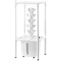 Vevor hydroponisk dyrkingssystem med vekstlys, 30 kapsler vertikalt 6-etasjes hydroponisk tårn, hydronisk hage til hjemmet med vannpumpe, spiresett for innendørs urter, frukt og grønnsaker