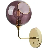 Design By Us Ballroom Short-vegglampe, lilla, glass, munnblåst