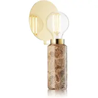 Design By Us Bordlampe Blindspot, brun, marmor