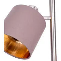 Näve Gulvlampe Maron, 3 lyskilder, tekstil, brun/gull
