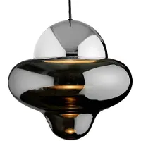 Design By Us LED-hengelampe Nutty XL, røykgrå/kromfarget, Ø 30 cm