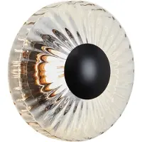Design By Us utendørs LED-vegglampe New Wave Optic, glass, Ø 26 cm, IP65