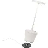 Zafferano Poldina Reverso batteridrevet bordlampe, hvit