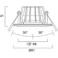 Sylvania innfellingslampe Obico 68, hvit, IP65, CCT, dimbar
