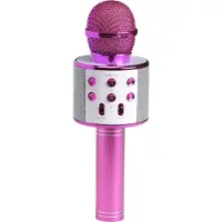 Denver KMS-20P, Karaokemikrofon, Ledning & Trådløs, Bluetooth/3.5 mm, 10 m, USB Type-A, Rosa