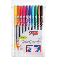 Herlitz my.pen - Twin-tip-markør - assorterte farger - vannbasert matfargeblekk (en pakke 10)