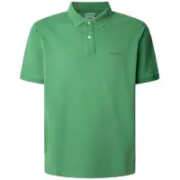 Pepe Jeans for man. PM542099 New Oliver GD green polo shirt (S), Casual, Cotton, Short sleeve, Sustainable