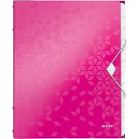 Leitz WOW - Klassifikasjonsmappe - 12 rom - 12 deler - for A4 (210 x 297 mm) - kapasitet: 200 ark - med fliker - metallisk rosa