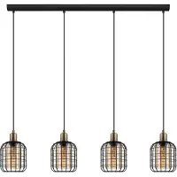 Eglo CHISLE pendant light, Fleksibel montering, Sort, Bronse, Rav, Stål, Glass, Retro