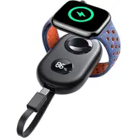 JOYROOM JR-W09 3W trådløs ladestrømbank med USB-C-kabel for Apple klokke - svart