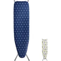 Vevor strykebrett med bunnoppbevaringsbrett, fortykket strykebrett med 4 lag, varmebestandig trekk og 100 % bomullstrekk, strykebrett med 10 justerbare høyder for bruk i vaskerommet hjemme (størrelse