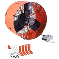 Vevor Gavlmontert vifte, 16 tommers loftsavtrekksvifte med justerbar termostat og ytre netting, 2940 CFM husventilator kjøler ned opptil 4200 kvm, stille ventilasjon for tak, garasje og butikk, livlig