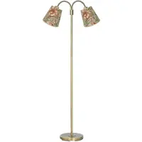 PR Home gulvlampe Amy Cia Theo, farget/messing, 150 cm, 2 lyskilder.