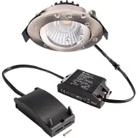 Deko-light Innfelt taklampe Dione, IP44, 3000 K, nikkel, dimbar