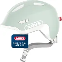 ABUS Sykkelhjelm - Smiley 3,0 Ace LED - Ren Mint - - 51-55 cm - Sykkelhjelm