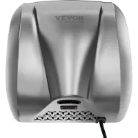 Vevor kraftig kommersiell håndtørker, 1800 W automatisk høyhastighets håndblåser i rustfritt stål med varm vind, 220 V–240 V, plugg inn/fastkoblet, to strømalternativer, kompatibel med industrielle fo