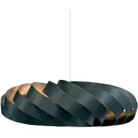 Tom Rossau pendellampe TR5, Ø 80 cm, svart, bjørketre