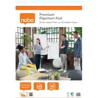 Nobo Premium flippoverblokk 60x85 cm, tosidig blanke og rutet papir, 50 ark, Flerfarget, Papir, 90 g/m², 50 sider, 600 mm, 850 mm