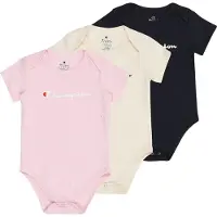 Champion Body k/e - 3-pack - Rosa/Navy/Beige - - 56/62 - Kortermet body