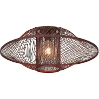 Good&Mojo Taklampe Maui, rød, Ø 70 cm, bambus, E27