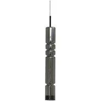 LUCANDE LED-hengelampe Christelle, svart, Ø 8 cm, glass