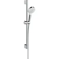 Hansgrohe Crometta 1Jet brusesæt i hvid/krom med 650 mm brusestang, håndbruser med 1 strålefunktion samt bruseslange på 1,6 meter