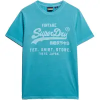 Superdry for man. M1012119A Fluor Vintage blue t-shirt (M), Casual, Cotton, Short sleeve