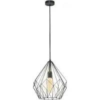Eglo Hengelampe Carlton i burdesign, svart Ø31cm