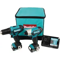 Makita CLX224A batteridrill- og muttertrekkersett 12 V 2x2,0 Ah