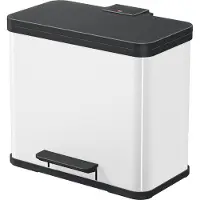 Hailo ÖKO DUO PLUS L, 26 l, Rektangulær, Rustfritt stål, Sort, Hvit, Plast, Pedal