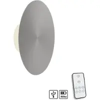 Paul Neuhaus LED-vegglampe batteri Puntua Ø 25 cm grå